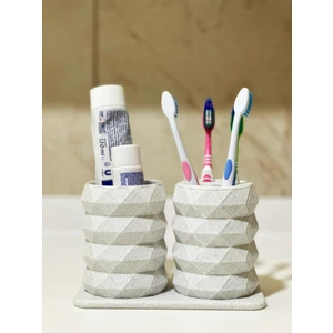 Marsel Dizayn Modern Tasarım ve Şık Diş Fırçalık Seti - Mermer Beyazı - 17CM