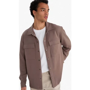 Regular Fit Twill Gömlek Ceket E7689AX25AU