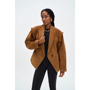 Bronte Omuz Detaylı Camel Blazer