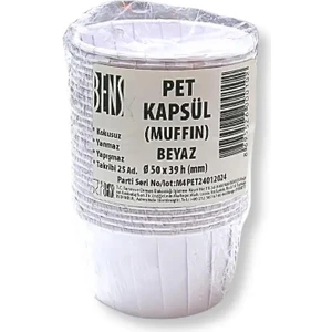 Kek Kağıdı Kapsül Pet  Beyaz 25 Li