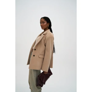 Kaela Bel Oturmalı Bej Blazer