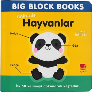 Uçan Fil Yayınları Big Block Books: Hayvanlar (Animal) - (İngilizce Türkçe İlk 50 Kelime)