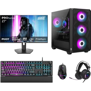 DRx7710 Ryzen 5 5600 32GB 1TB NVMe 16GB RTX5060Ti 27 İnç 200Hz 1ms Oyuncu Hazır Sistem