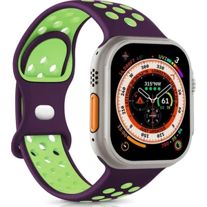 Apple Watch Ultra 3 Kordon Rainbow Band Mor Yeşil