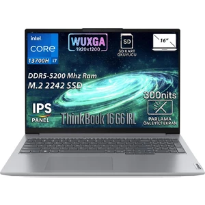 Thinkbook 16 G6 Irl Intel Core I7-13700H 64GB 1tb SSD 16" Wuxga IPS Panel Freedos Taşınabilir Bilgisayar 21KH00V1TRN5