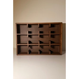 Vıveca Doğal Ahşap Mug Standı - Modern Minimal Fincan Rafı- 12 Bölmeli Kahve Köşesi Organizeri