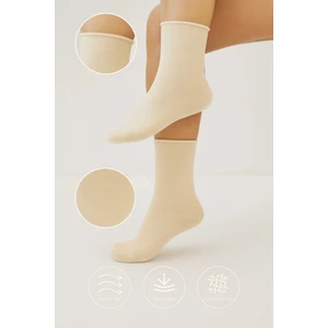 Bambu Kadın Lastiksiz Soket Dikişsiz Premium Çorap 3'lü Asorti Paket Sıkmayan Çorap/ Iz Bırakmaz