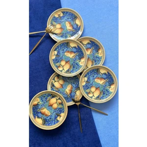 Kösem Sultan 6 Adet Tatlı Tabağı(Limon)