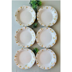 Sarı Çiğdem Model 6 Adet Modern Yemek Tabağı