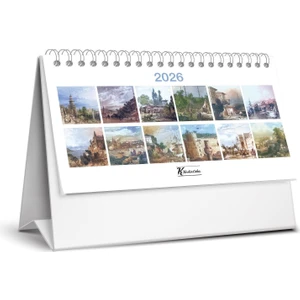 Keskin 2026-MTK-821 Karton Üçgen Masa Takvim-Gravür