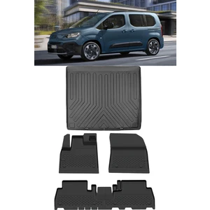Fiat Doblo 2023 ve Sonrası 4.5d Paspas ve 3D Rizline Seperatörsüz Bagaj Havuzu Set