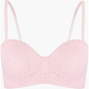 Pembe Nirvana Desteksiz Straplez Tek Sütyen