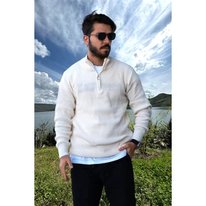 Erkek Triko Kazak Fermuarlı Dik Yaka