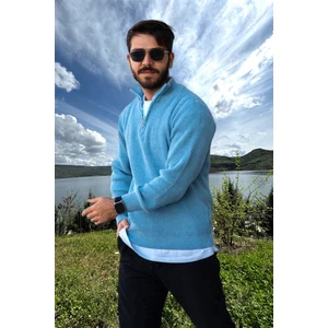 Erkek Triko Kazak Fermuarlı Dik Yaka