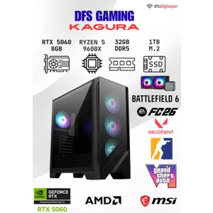 DFS Bilgisayar Dfs Gamıng Kagura Ryzen 5 9600X-B650M-RTX 5060-32GB Ddr5 Ram-1tb M.2 Ssd-Oyuncu Bilgisayarı Sistem Tavsiyesi