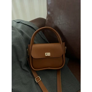 Kadın Gold Kilit Detaylı Ayarlanabilir Askılı El Omuz ve Çapraz Çanta Mona