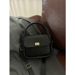 Kadın Gold Kilit Detaylı Ayarlanabilir Askılı El Omuz ve Çapraz Çanta Mona