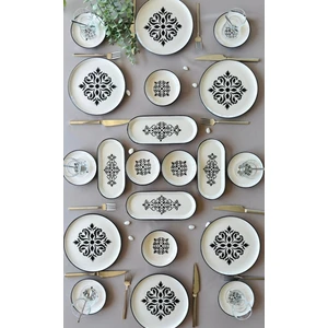 Siyah Isırgan 1 Model 6 Kişilik 20 Parça Kahvaltı Takımı