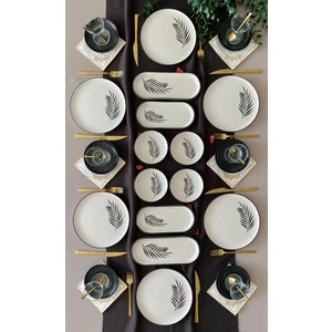 Siyah Palmiye 6 Kişilik 20 Parça Kahvaltı Takımı