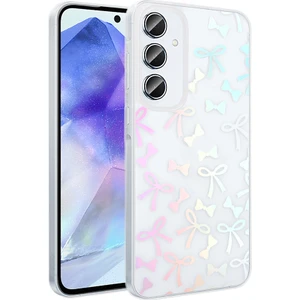 Galaxy A55 Kılıf Şeffaf Figürlü Zore Folk Sert Kapak - Papatya