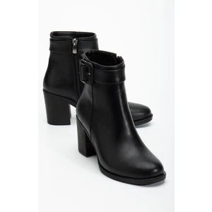 Siyah Kadın Topuklu Bot Suni Deri Terrmo Taban Yüzüdüz