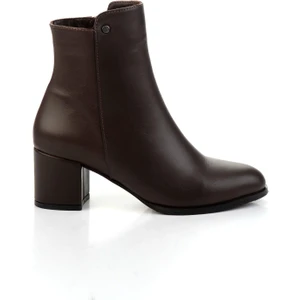 Kahve Hakiki Deri Kadın Bot & Bootie K02208020903