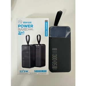 Mx 3'ü 1 Arada Hızlı Şarj Power Bank (50000 Mah, 22.5W Qc)