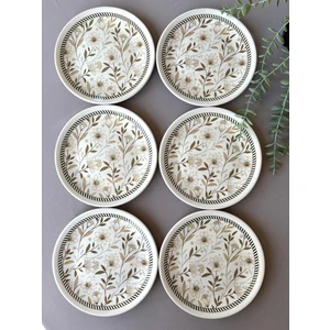 Floral 6 Adet 20 cm Pasta&servis Tabağı