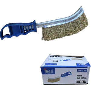 Junior 260 mm Plastik Saplı Tel Fırça 12 Adet