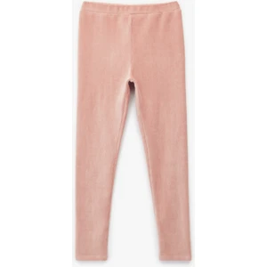 Beli Lastikli Yüksek Bel Basic Kadife Tayt