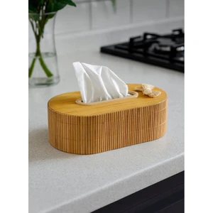 Bambu Dikdörtgen Peçetelik – Doğal Desenli Dekoratif Mendil Kutusu