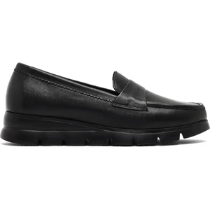Kadın Siyah Dolgu Topuklu Deri Comfort Loafer 25AFD154118