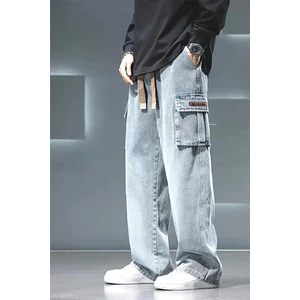 Reax Luiz Beli Lastikli ve Ipli Komando Baggy Fit Kot Kargo Pantolon