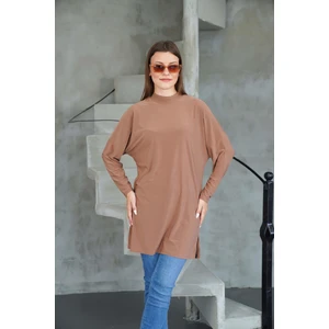 Tesettür Extra Uzun Tunik -Tarçın