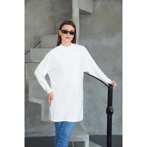 Tesettür Extra Uzun Tunik -Krem