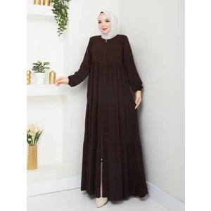 Üç Katlı Büzgü Detaylı Medine Ipeği Ferace