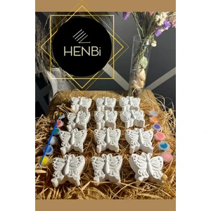 12 Adet Kelebek Taş Boyama Seti Etkinlikler Çocuk Gelişimi El Becerisi Gelişimi Figür Boyama Seti