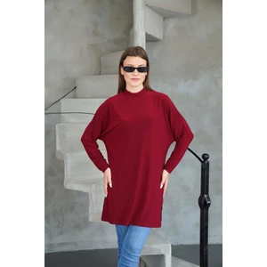 Tesettür Extra Uzun Tunik -Bordo