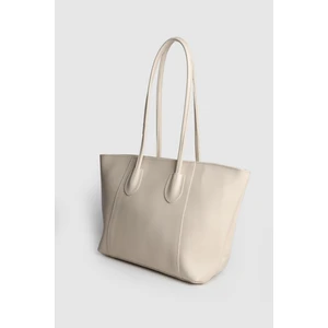 Lagraccio Paris Kadın Mors Büyük Boy Omuz Çantası Krem