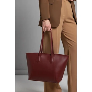 Lagraccio Paris Kadın Mors Büyük Boy Omuz Çantası Bordo