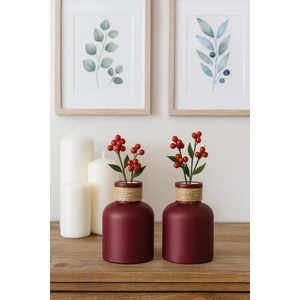 Hasır Ipli Bordo 2’li Dekoratif Vazo Seti – Pampas, Kuru Çiçek ve Masa Süsleme Için Modern Ev Aksesuarı