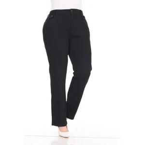 Pileli Boru Paça Yüksek Bel Rahat Kalıp Büyük Beden Yumuşak Kot Pantolon