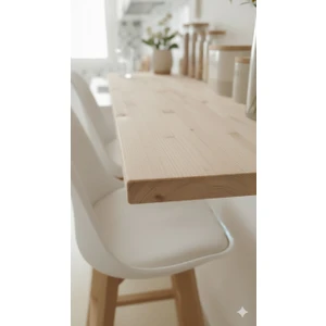 %100 Masif Ahşap Duvara Monte Mutfak Masası ve Dekoratif Raf Seti - Bar Masası ve Çalışma Masası