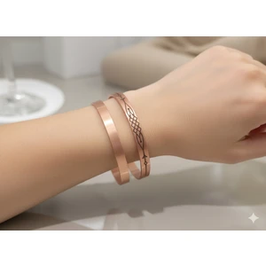 2 Adet 1 Adet Sade ve Şık 1 Adet Motifli Saf Bakır Bileklik Tamamen Doğal