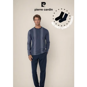 Erkek %100 Pamuk Çizgi Detaylı Uzun Kol Pijama Takımı OL.PC.6105.001