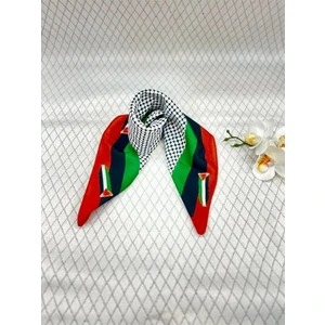 Filistin Temalı Fular 45X45 Unisex Günlük Kullanıma Uygun Puşi Şal Kefiye Filistin Bayrak Eşarp