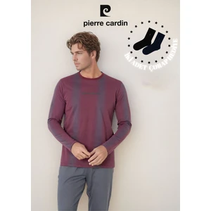 Erkek %100 Pamuk Çizgi Detaylı Uzun Kol Pijama Takımı OL.PC.6105.001