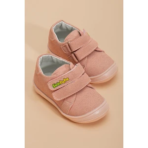Şirinbebe Ortopedik Kız Ilkadım Bebek Ayakkabı Pembe Çift Cırtlı
