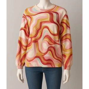 Bisiklet Yaka Likralı Anne Bluzu