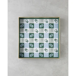 Green Oasis Pp Tepsi 35X35 cm Beyaz - Yeşil